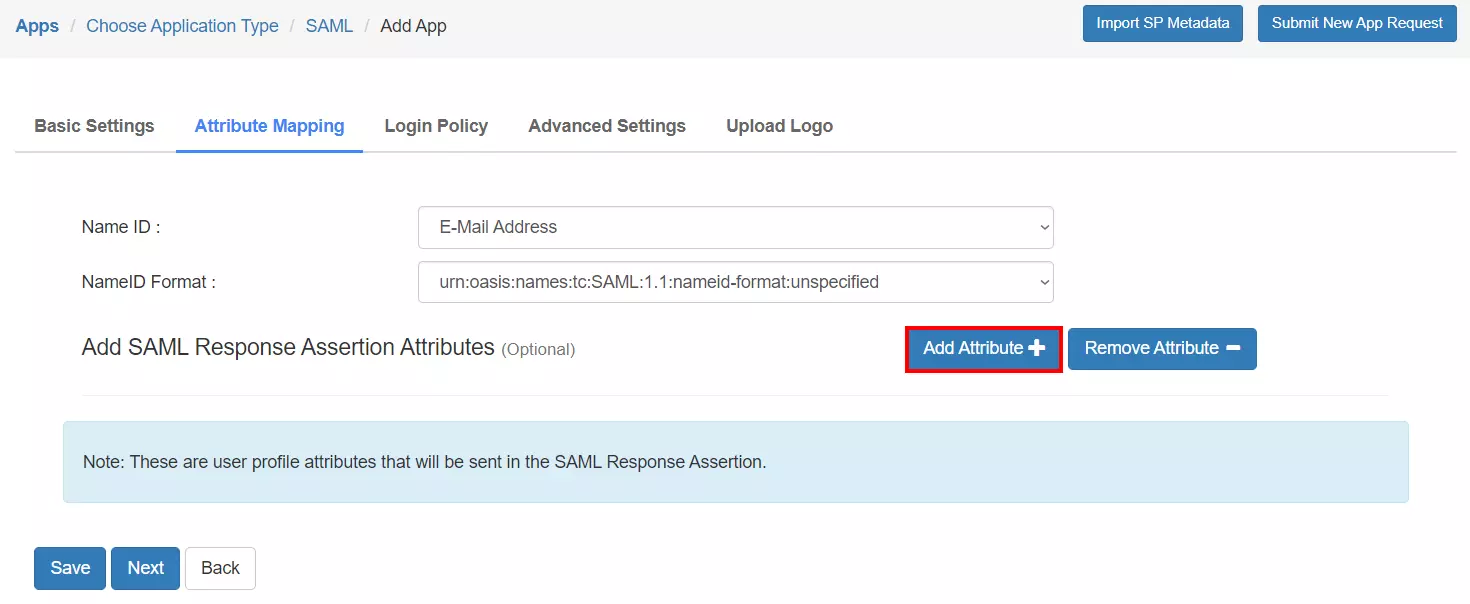 IBM Maas360 Single Sign On (sso) add Attribute