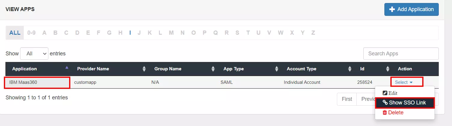 IBM Maas360 Single Sign On (sso) Select Metadata