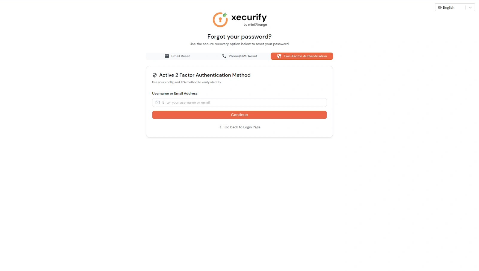 Active 2FA method on Forgot Password