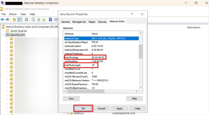 Edit AD password policy values