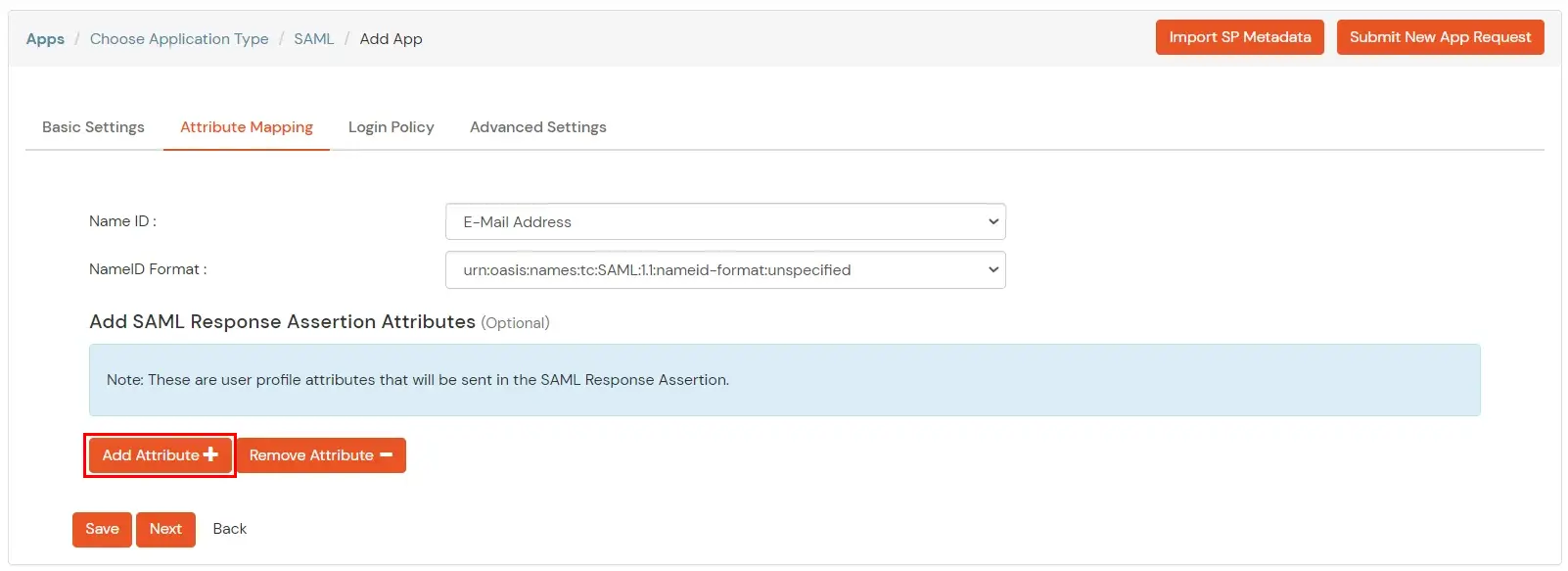 miniOrange Identity Platform Admin Handbook: Add attributes