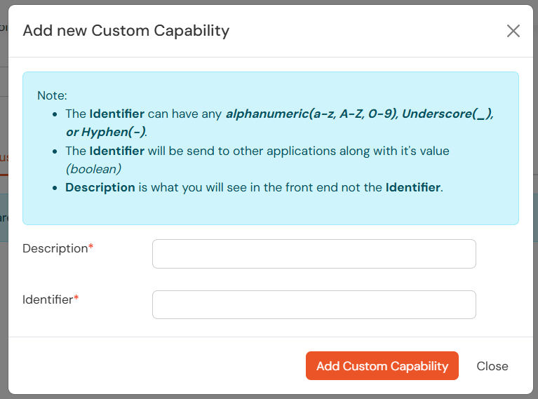 miniOrange Identity Platform Admin Handbook: Add new Custom Capability