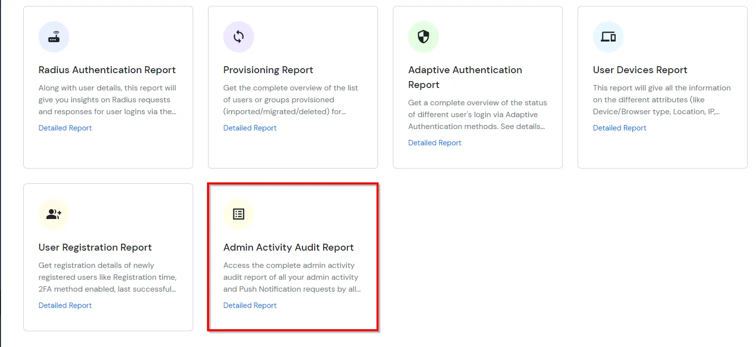 miniOrange Identity Platform Admin Handbook: Admin Activity Audit Report