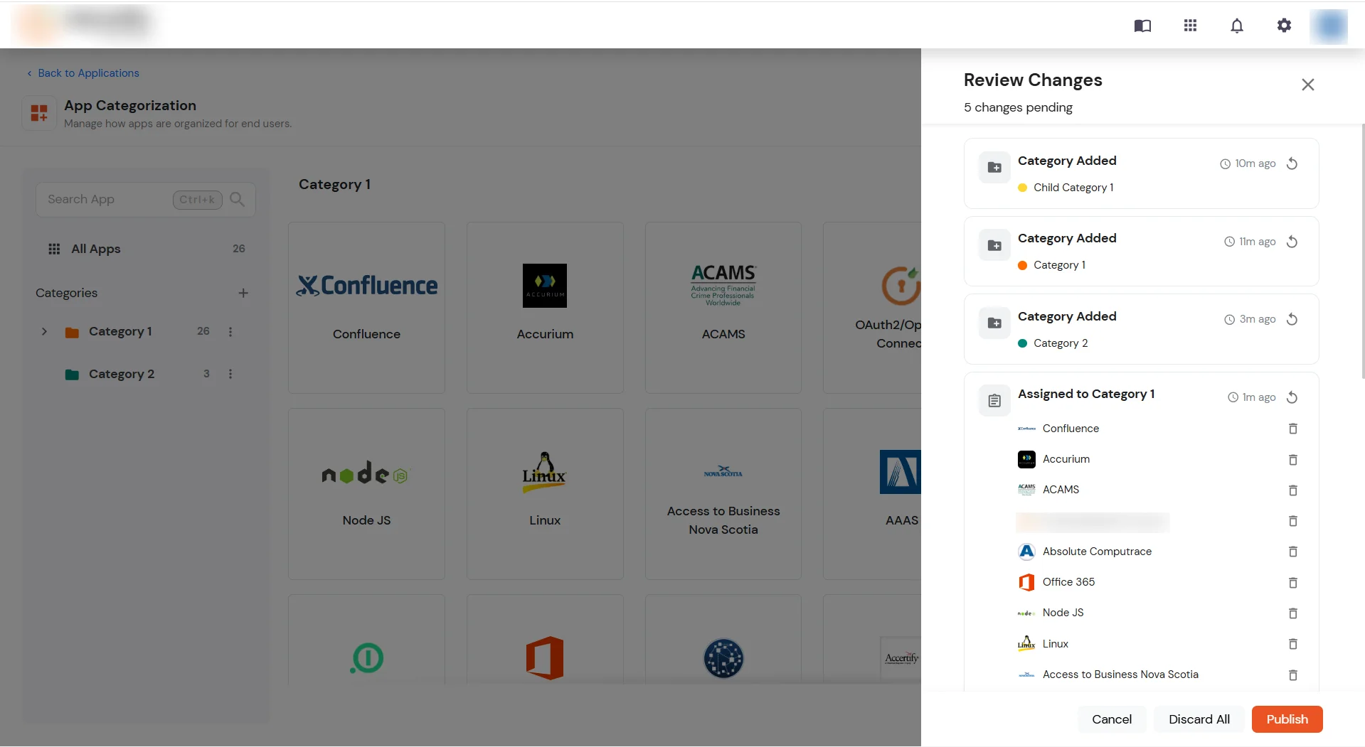 miniOrange Identity Platform Partner Portal Handbook: Review the list of draft changes
