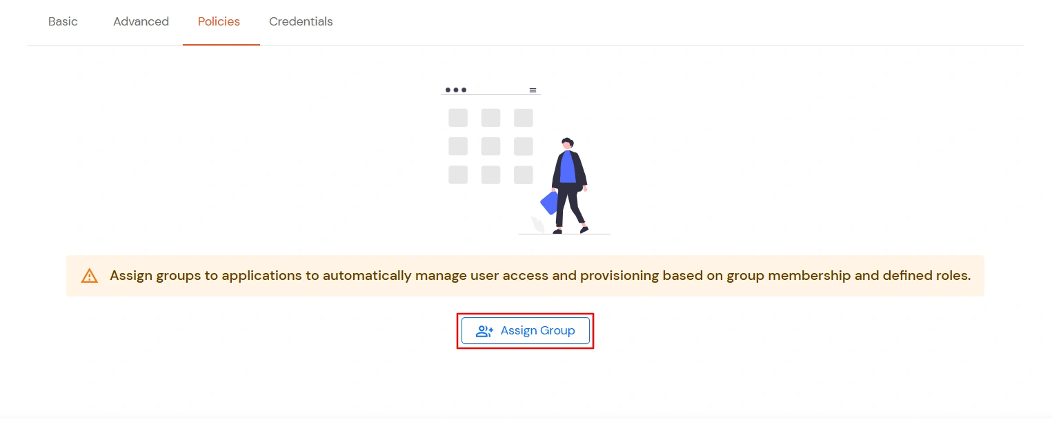 Zoho Personal Single Sign-On (SSO) assign group application policy