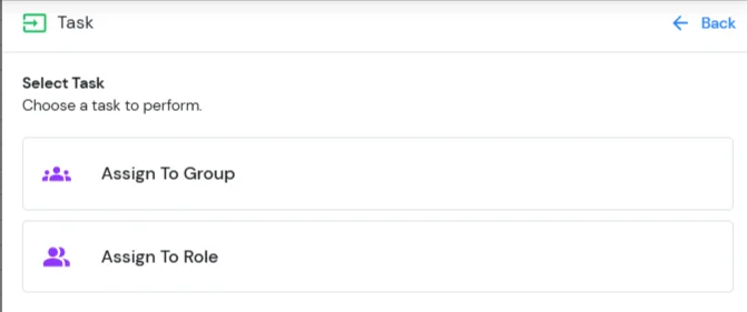 Choose Task Type in Admin Handbook