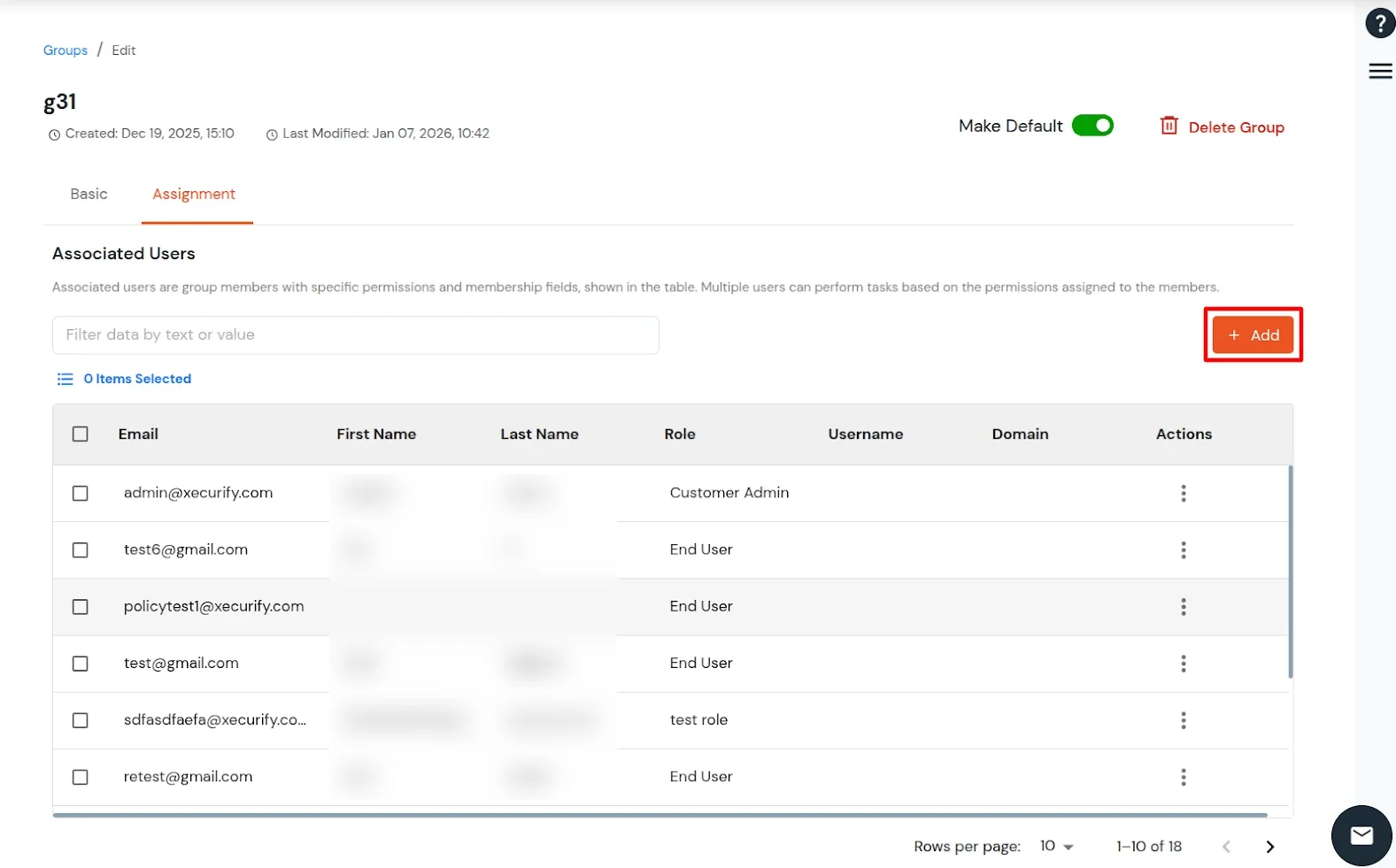 miniOrange Identity Platform Admin Handbook: Add button for users