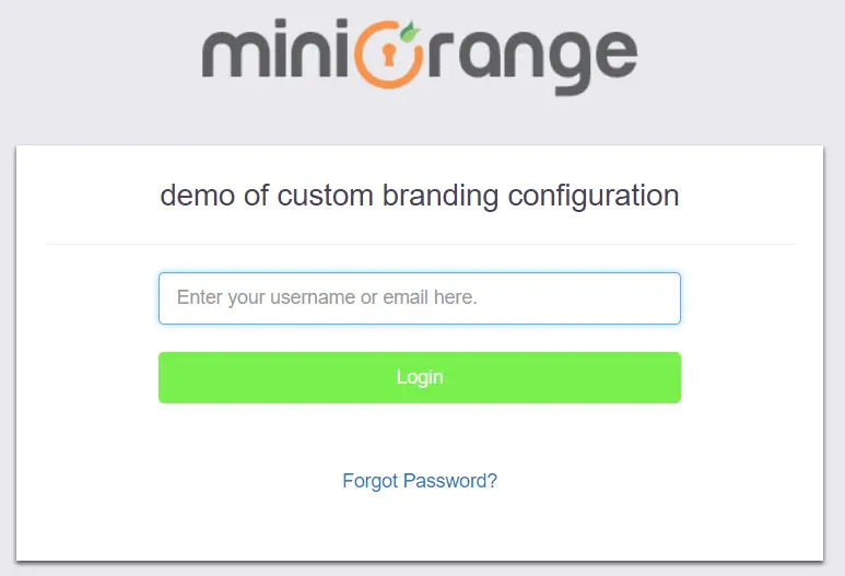 miniOrange Identity Platform Admin Handbook: Custom login