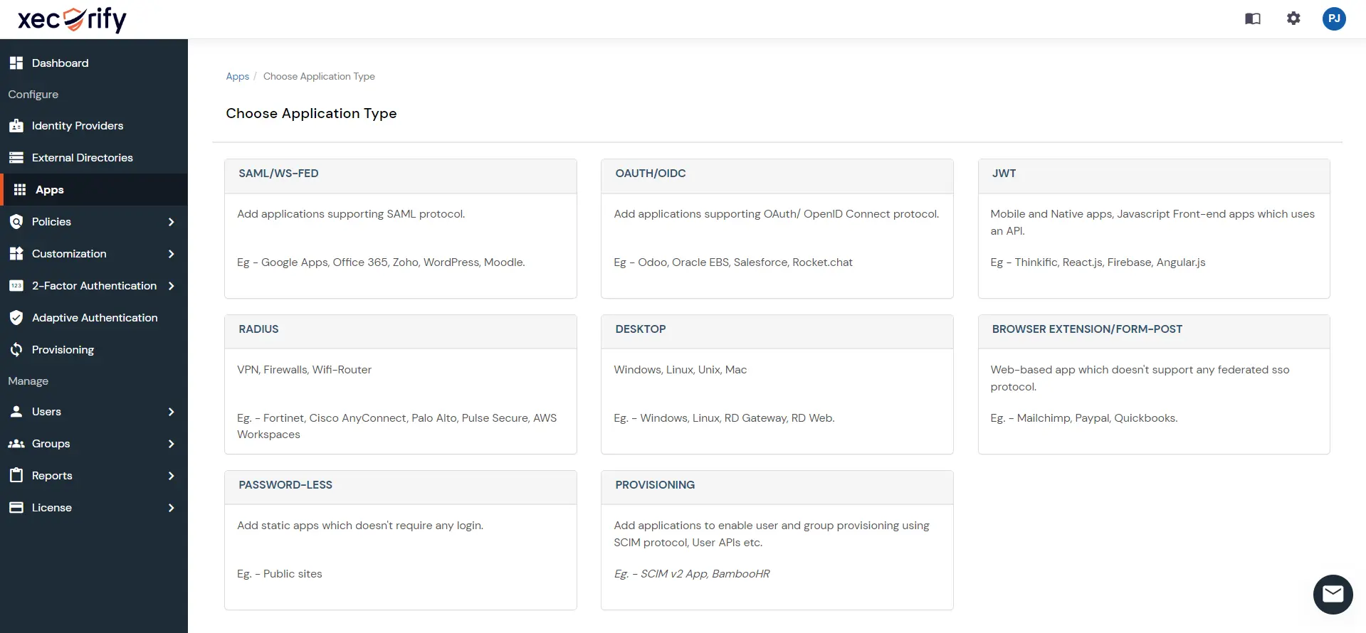 miniOrange Identity Platform Admin Handbook: Dashboard applications