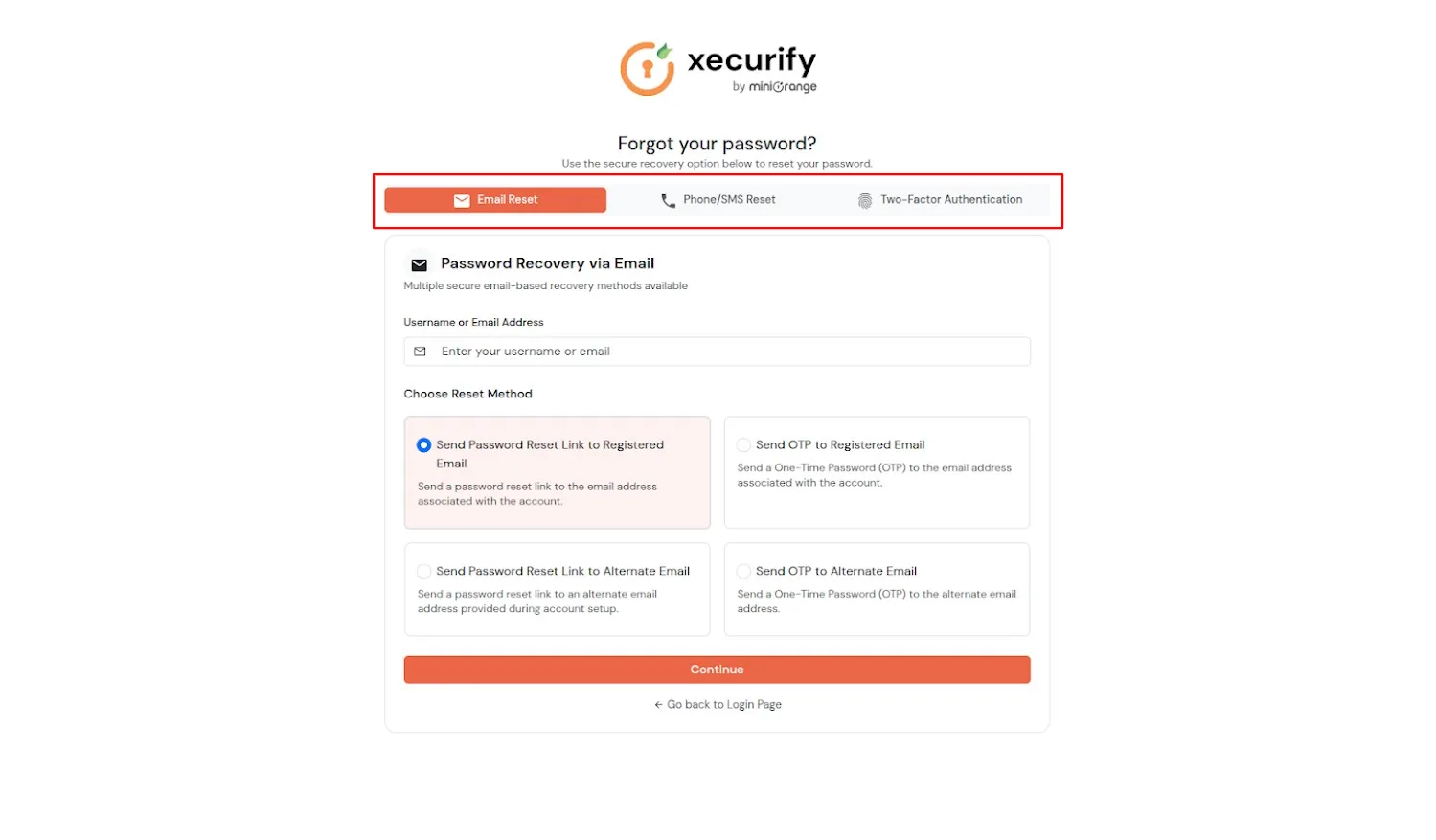 End User Password Recovery Process
