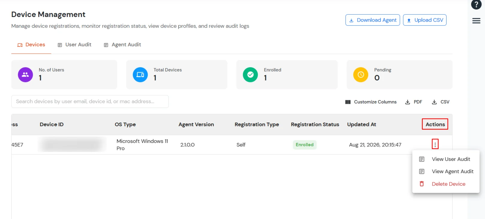 miniOrange Identity Platform Admin Handbook: Locate Required Device