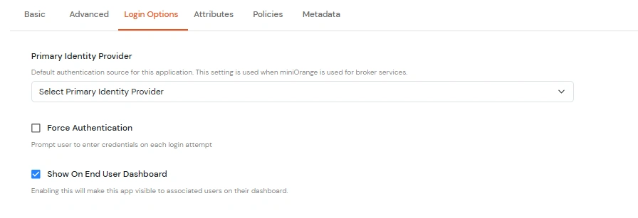 miniOrange Identity Platform Admin Handbook: login Options