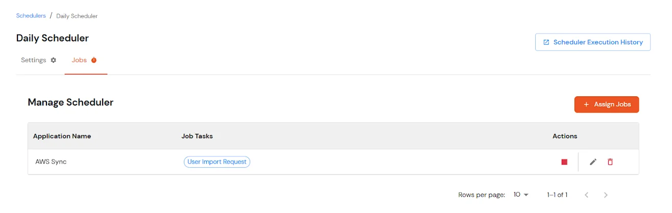 Manage scheduler jobs list