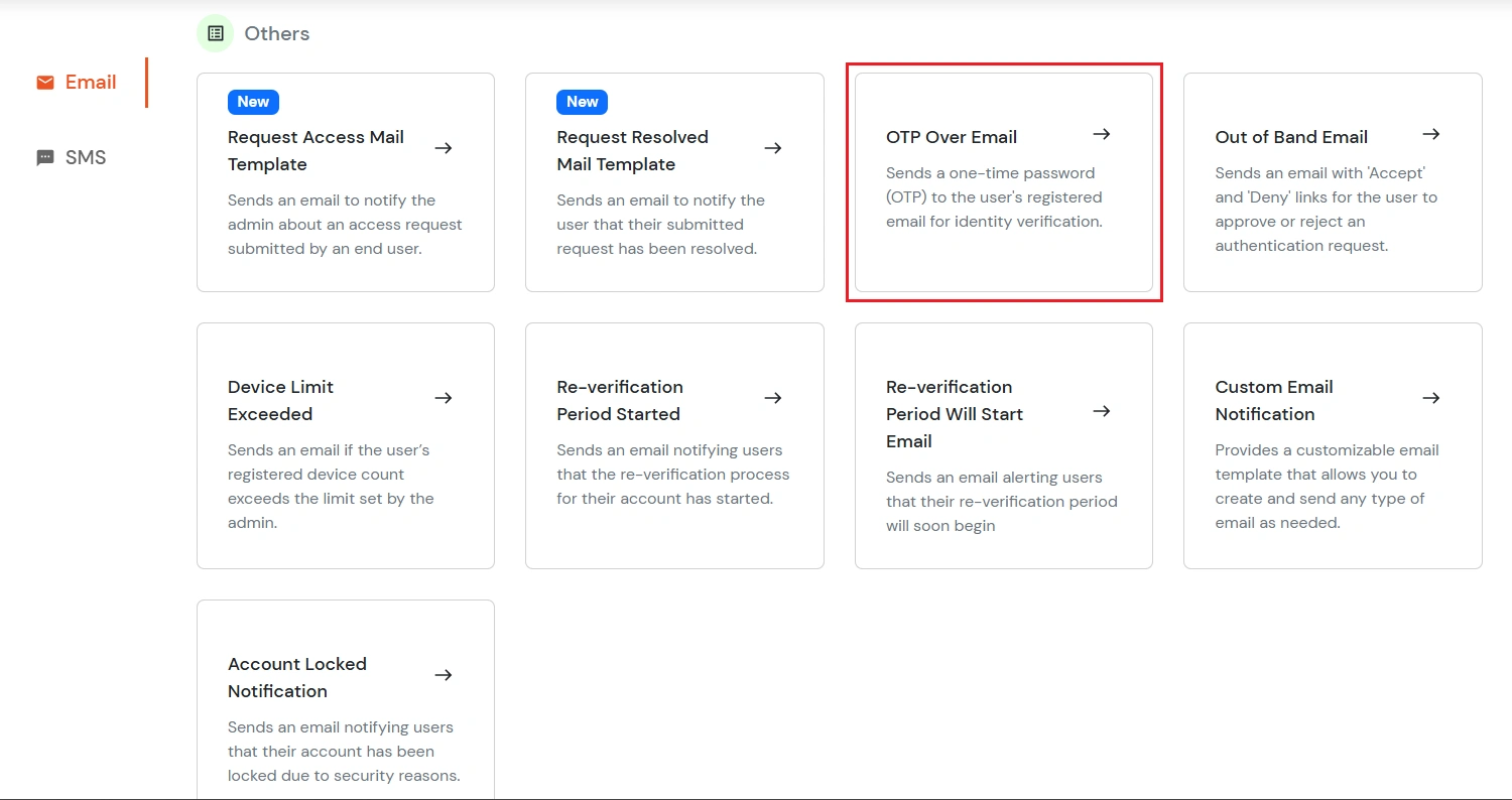 miniOrange Identity Platform Admin Handbook: OTP Over Email Template