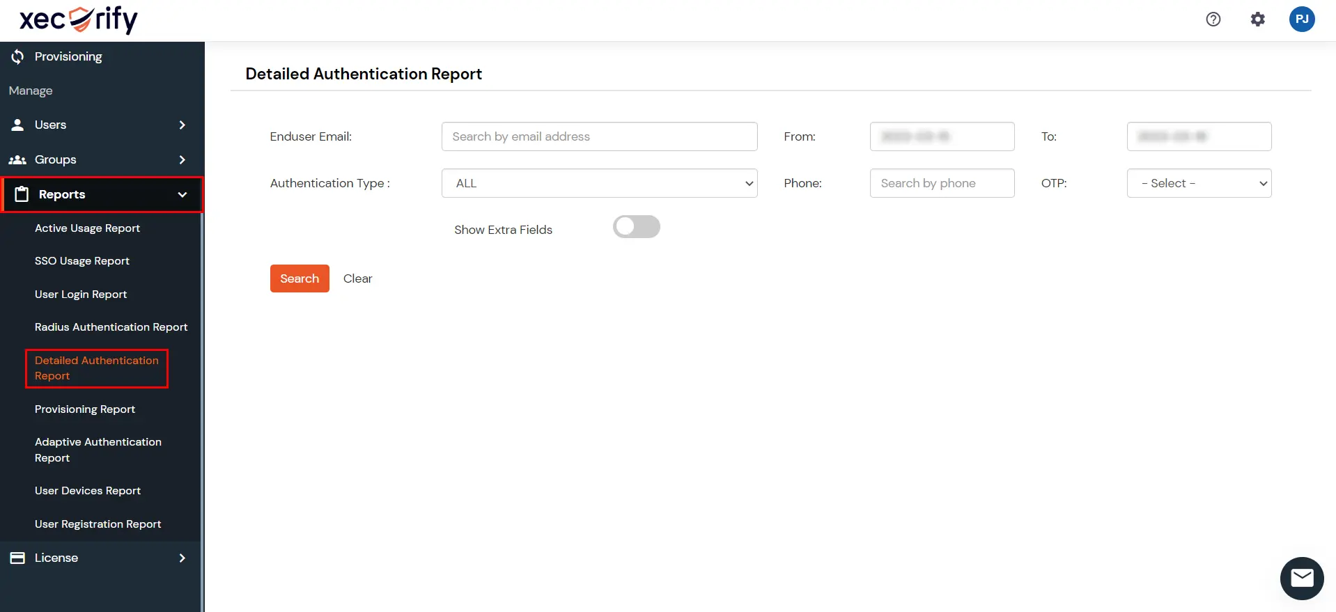 miniOrange Identity Platform Admin Handbook: Detailed authentication reports