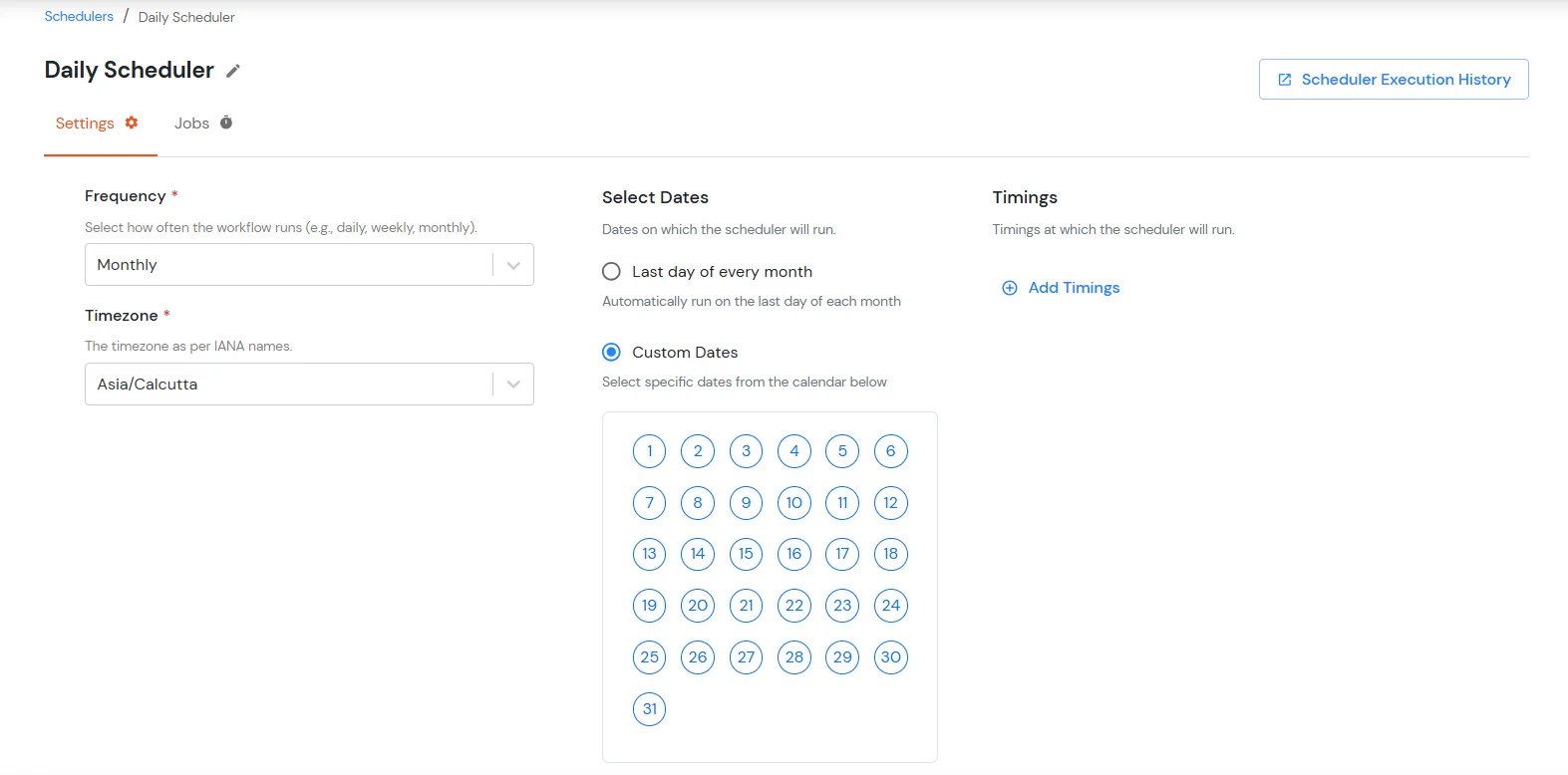 Monthly Scheduler in Admin Handbook