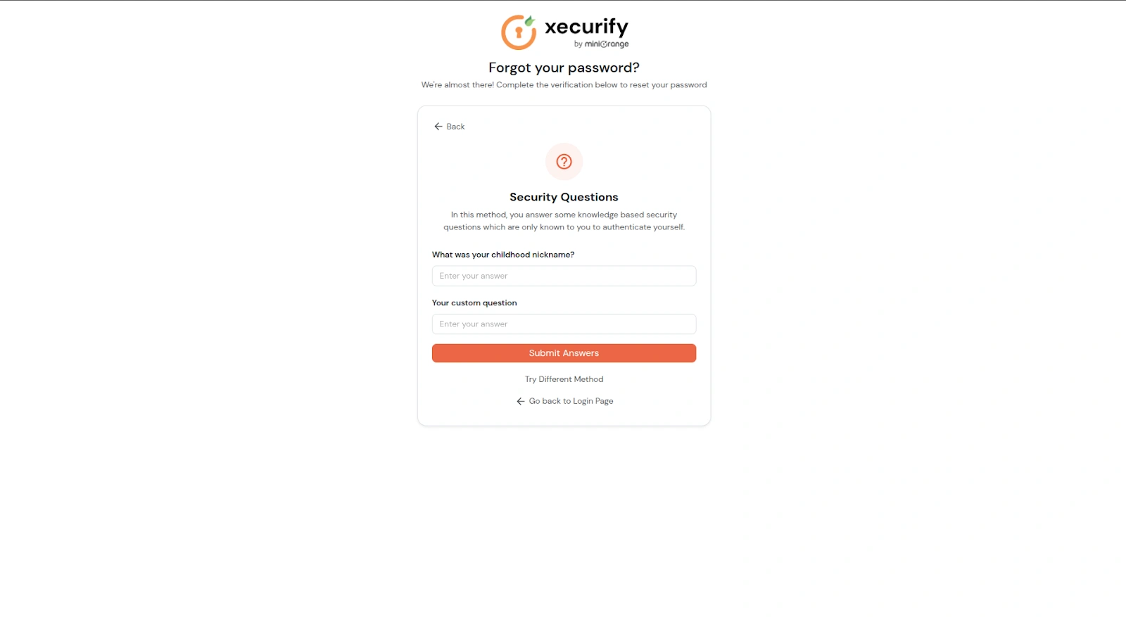 Security Questions