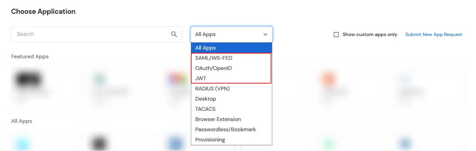 miniOrange Identity Platform-Administratorhandbuch: Anwendung hinzufügen
