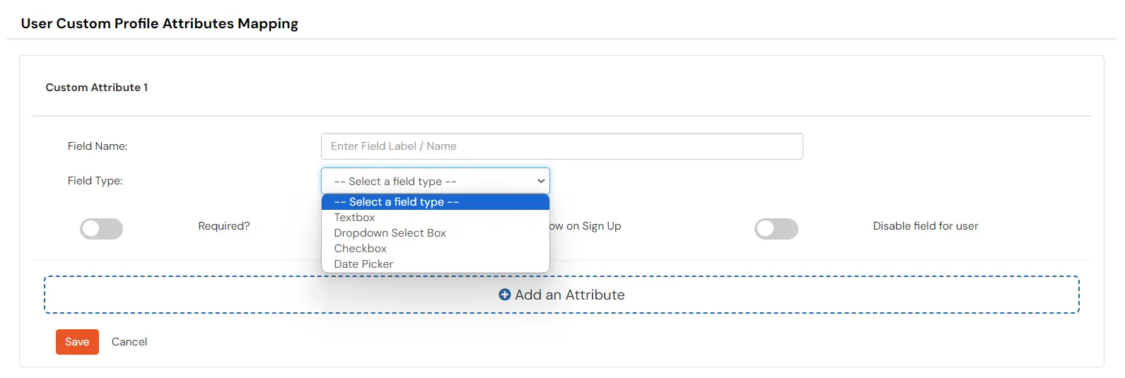 miniOrange Identity Platform Admin Handbook: User Profile fields