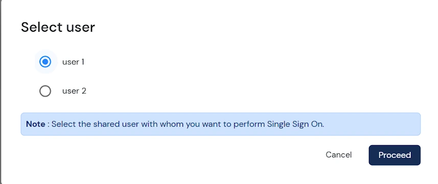 Thick Client SSO: select required user
