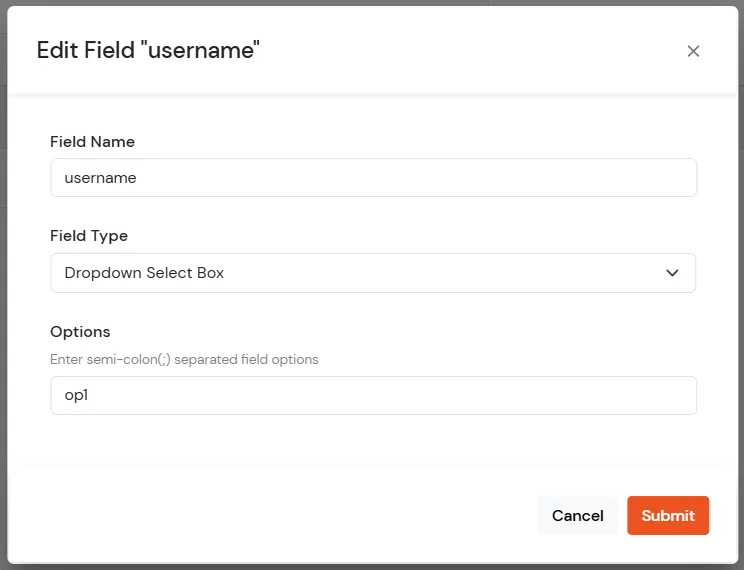 miniOrange Identity Platform Admin Handbook: Update label, field type, and field options 