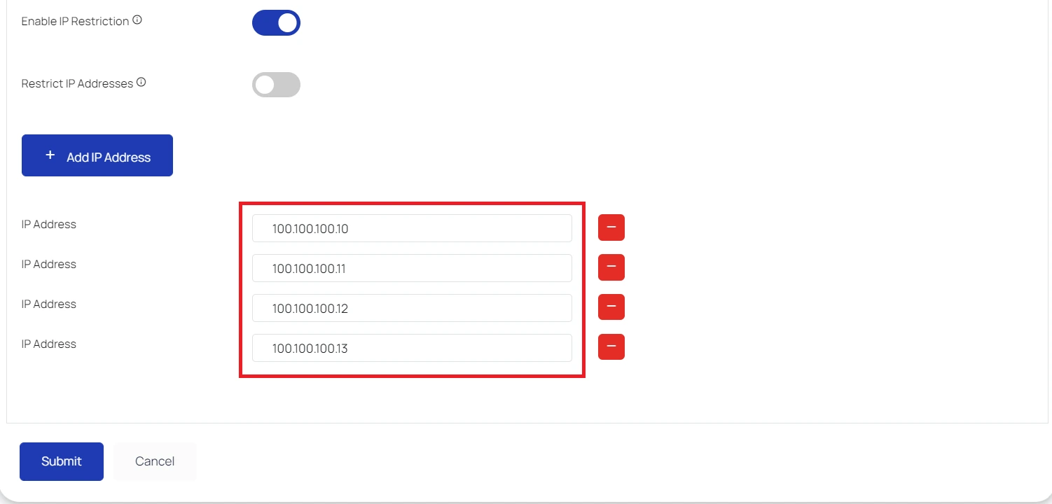 Add multiple IP Addresses