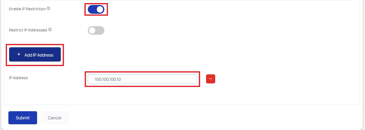 Set IP Restriction