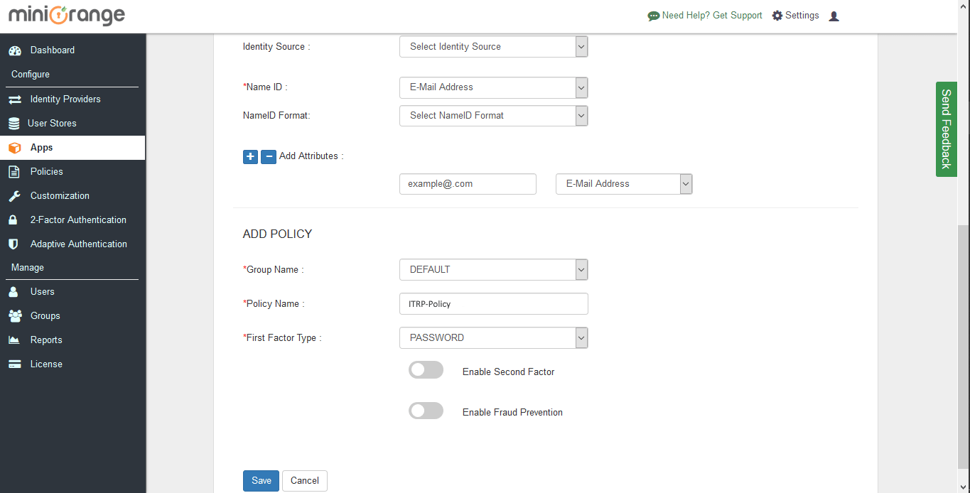 itrp sso add policy