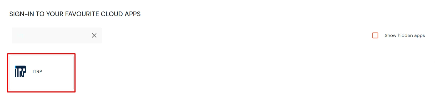 ITRP Single Sign-On (SSO) verify configuration