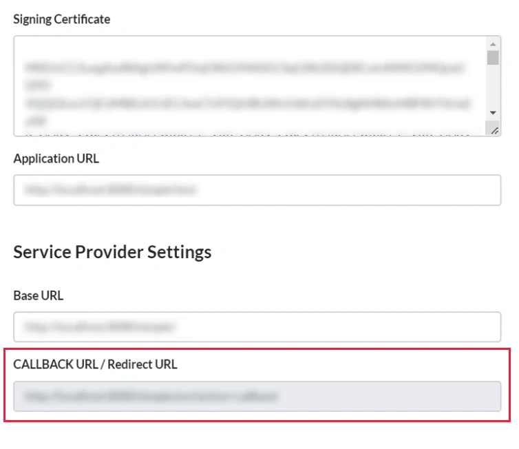 Java Single Sign-On (SSO) Redirect URL