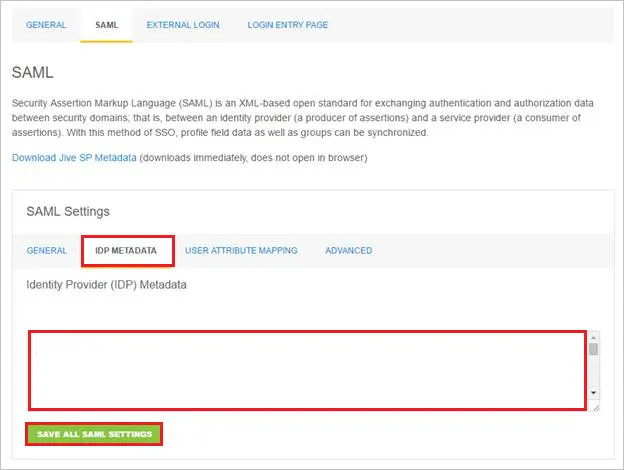 Jive Single Sign-On (SSO): Jive configuration