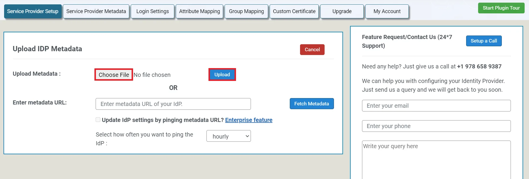 Joomla Single Sign On SSO SAML SP, Upload Metadata file