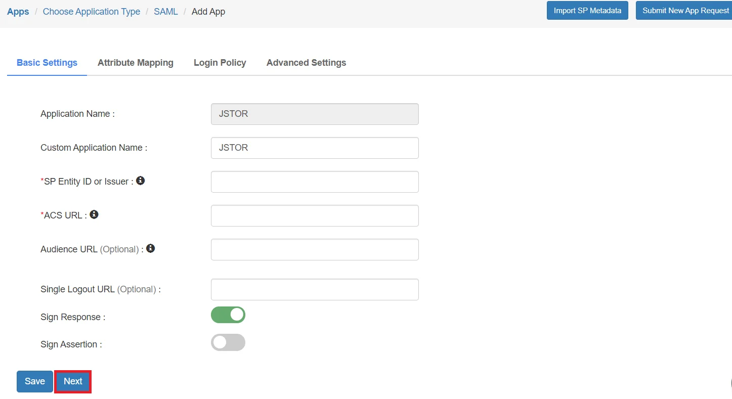 Configure Jstor Single Sign-On (SSO)