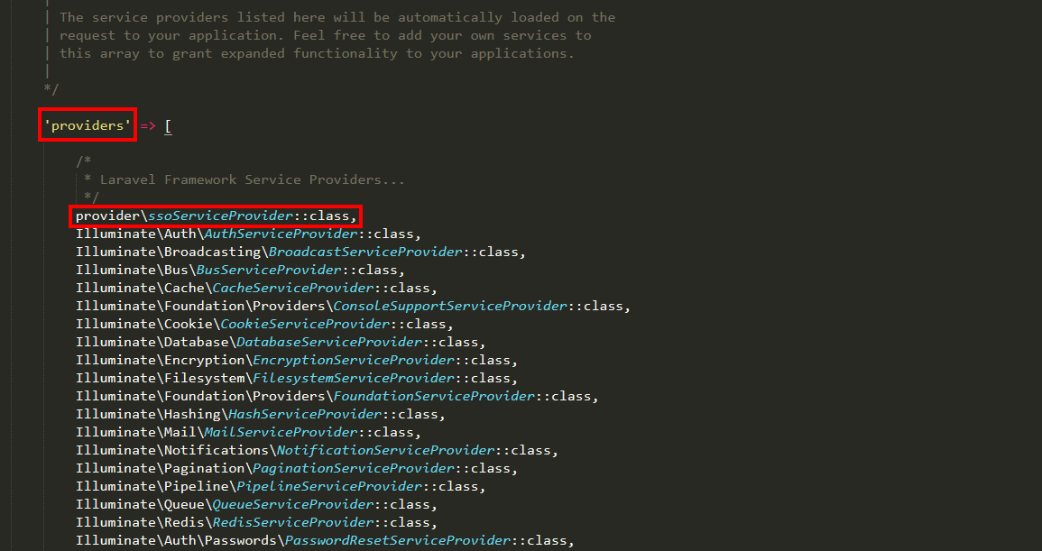 Laravel SSO add following value
