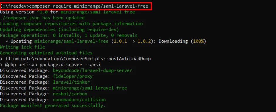 Laravel Single Sign-On (SSO) enter command