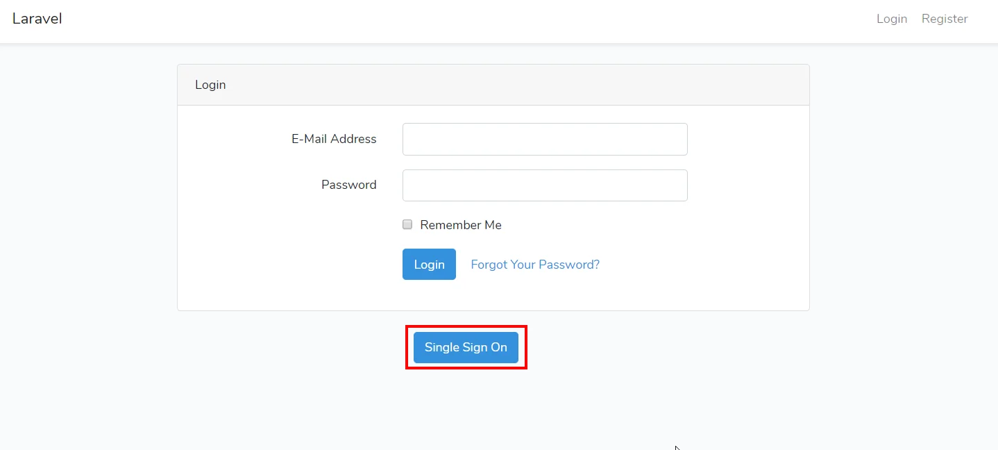 Laravel Single Sign-On (SSO) Single Sign-On button