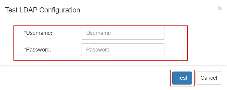 minirorange ldap gateway test ldap connection popup