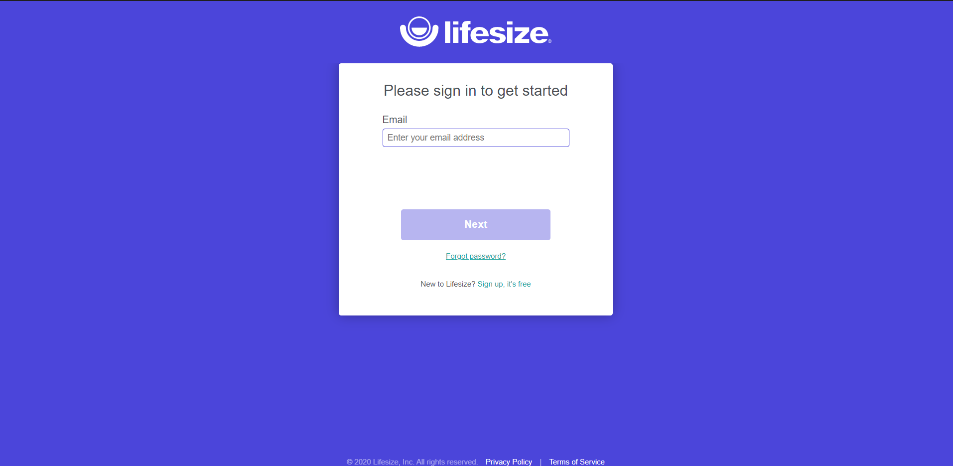 Lifesize Two Factor Authentication (2FA) admin login