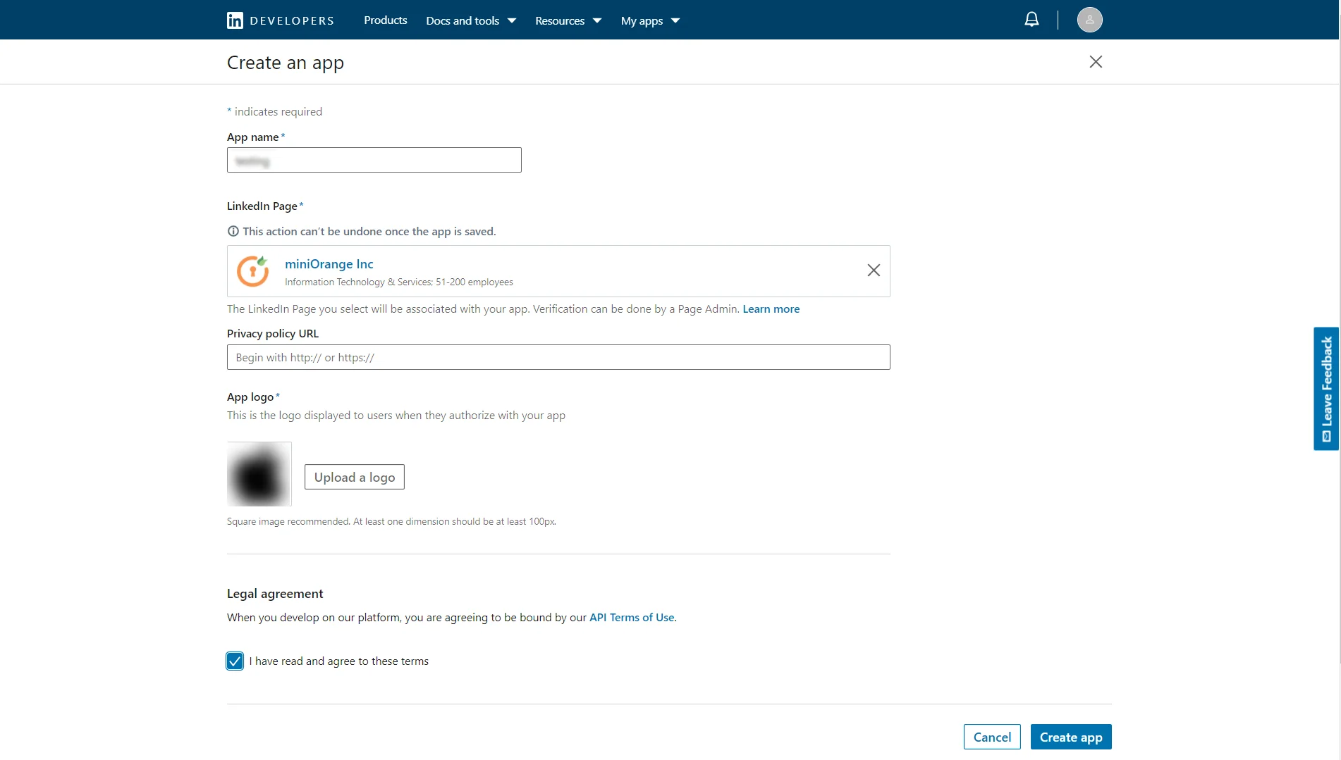LinkedIn sso submit changes