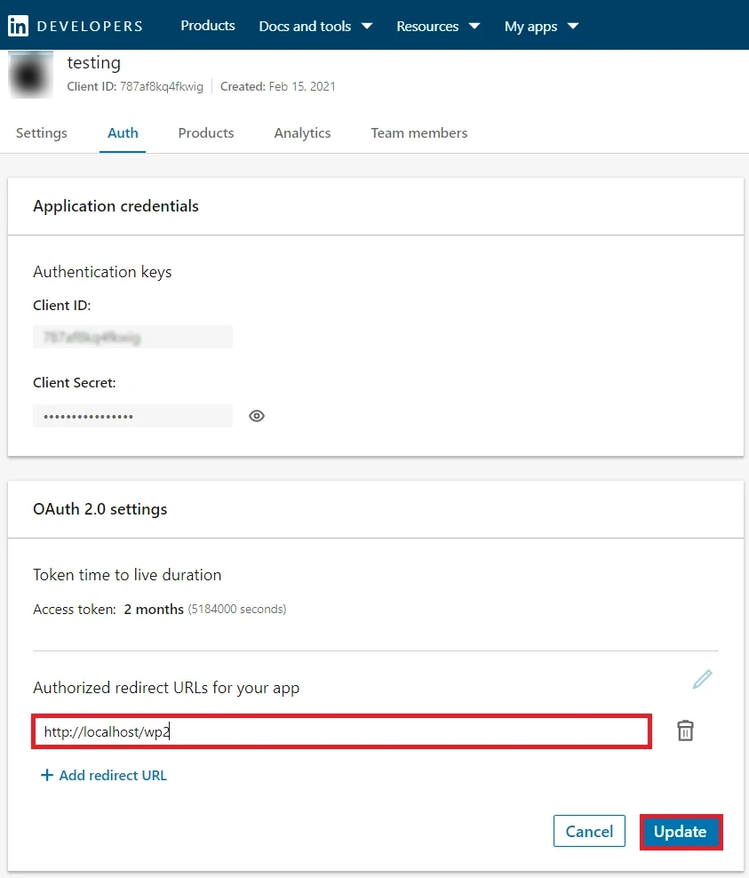 LaravelSSO: oauth sso linkedin redirect url