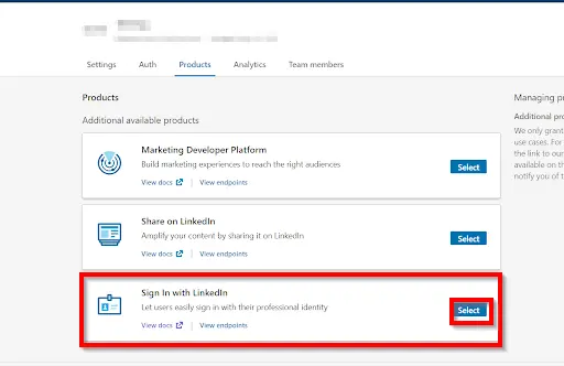 LaravelSSO LinkedIn: Products section