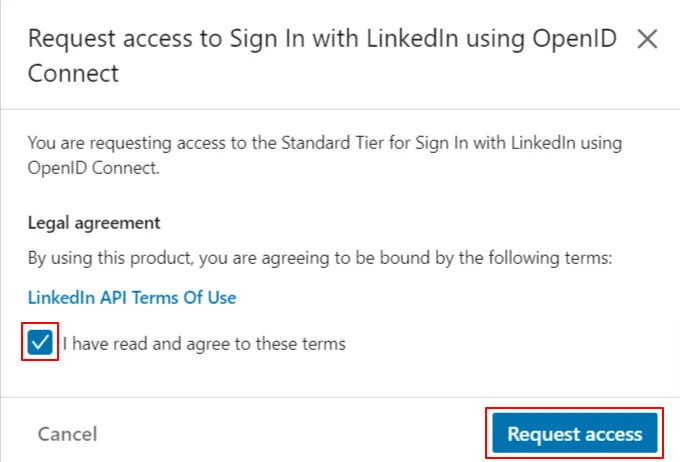 LinkedIn Single Sign-On Request access to sign in with linkedin
