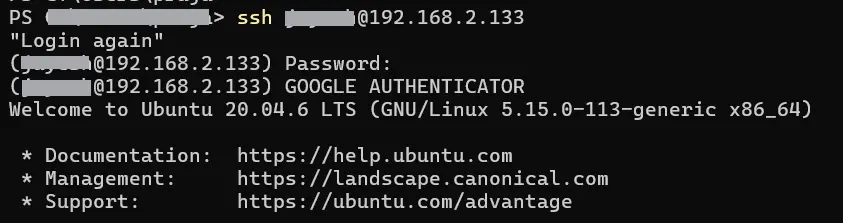 Testing final configuration of Two-factor Authentication