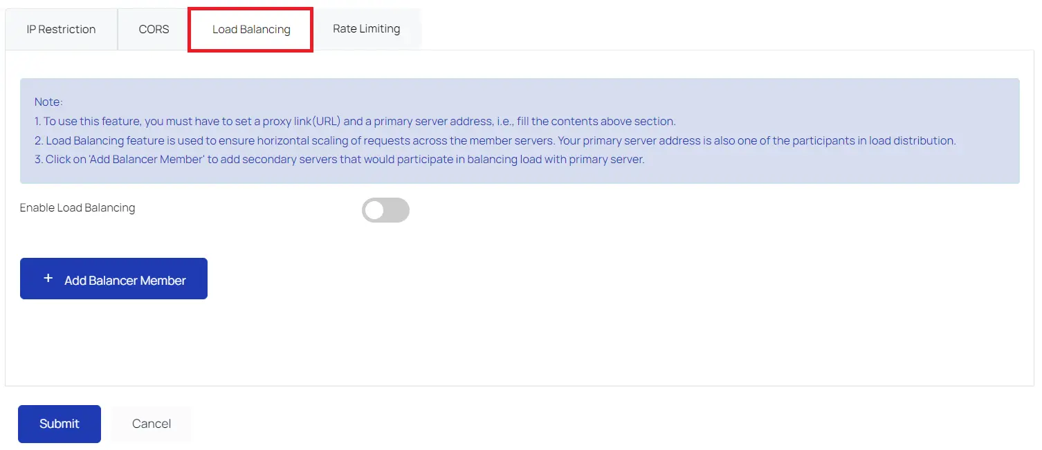 Load Balancing Reverse Proxy - Enable Load Balancing