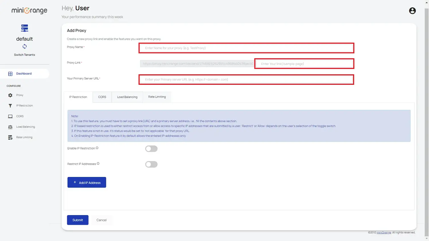 Load Balancing Reverse Proxy - Set proxy