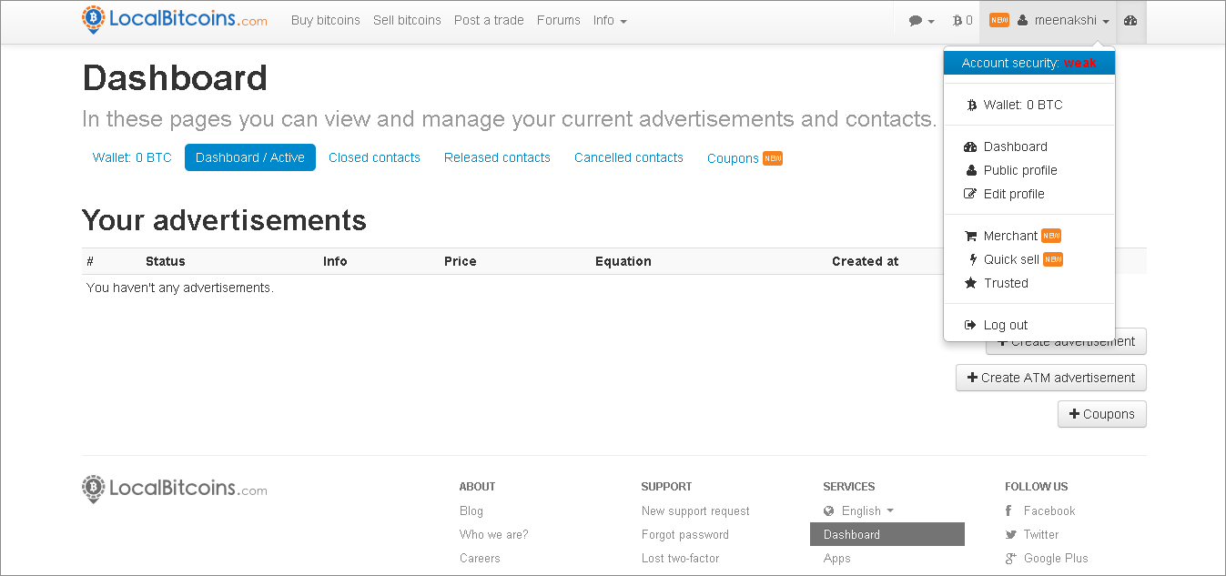 Configure 2-step verification for LocalBitcoins