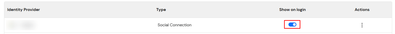 Facebook SSO : Enable and Disable Social Connection