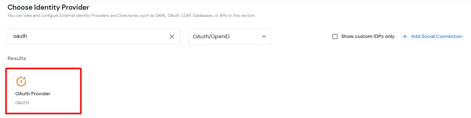 Auth0 SSO: Search OAuth Provider