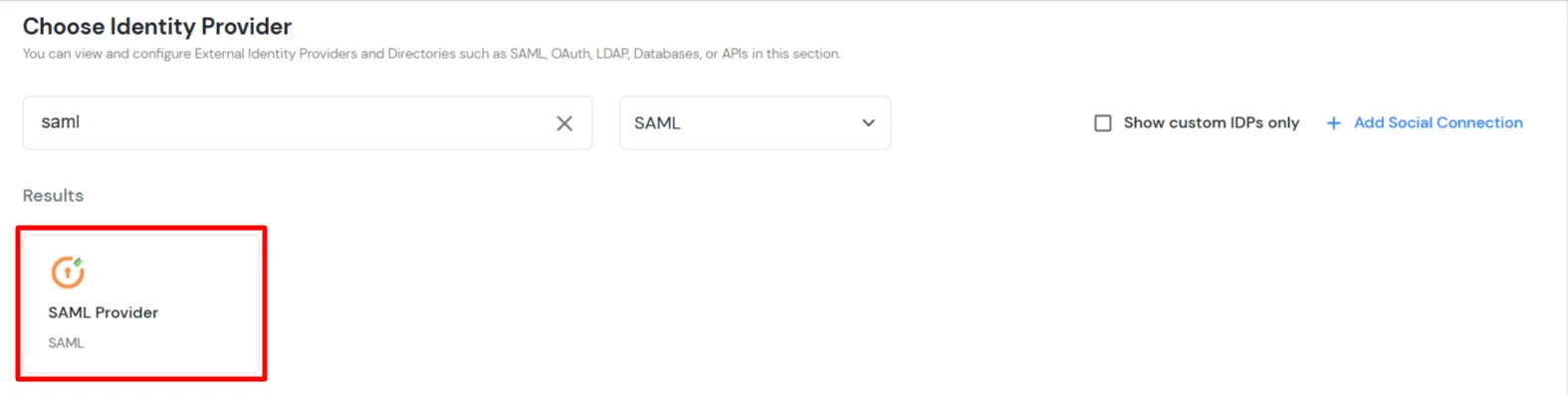 Auth0 as IDP :  Search Auth0