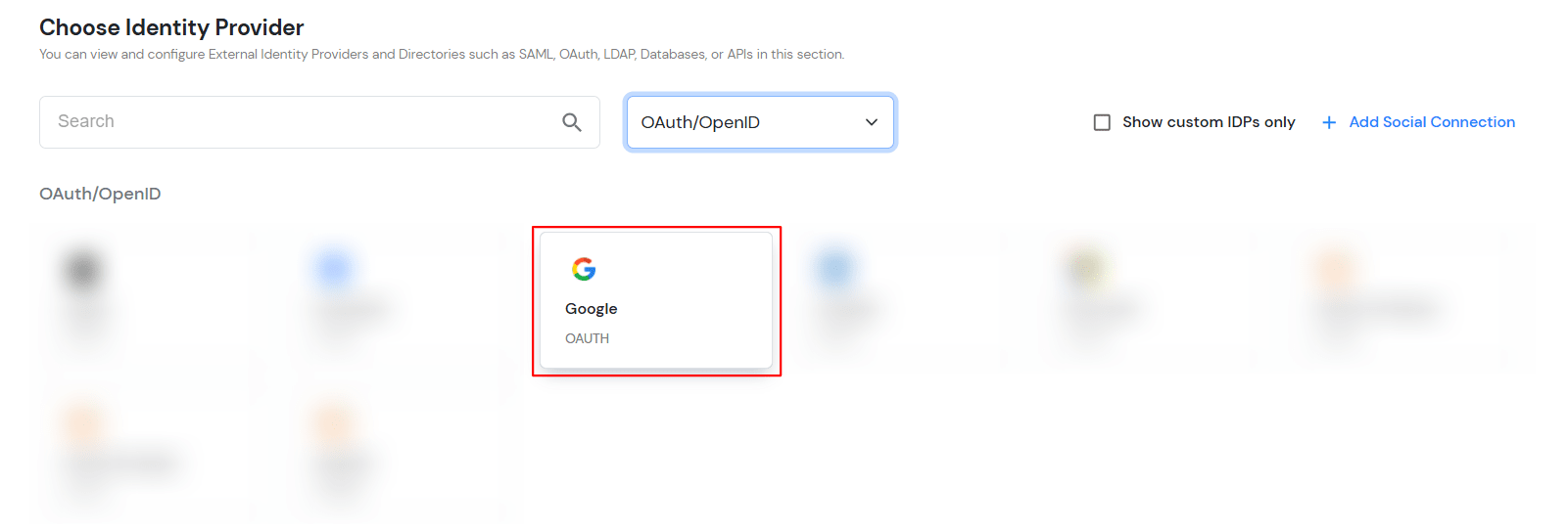 Select OAuth to setup Vue.js as IDP : Select Google OAuth 2.0